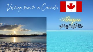 Beauty of Canada in Winters 🍁🍁❄️ Visiting beach in Winters 🥶