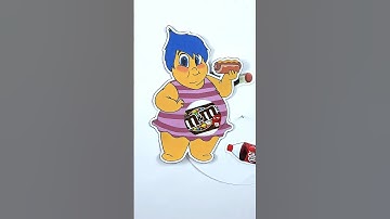 Funny Paper Crafts with Fat Joy from Inside Out 💙#insideout #insideout2 #papercraft #insideoutjoy