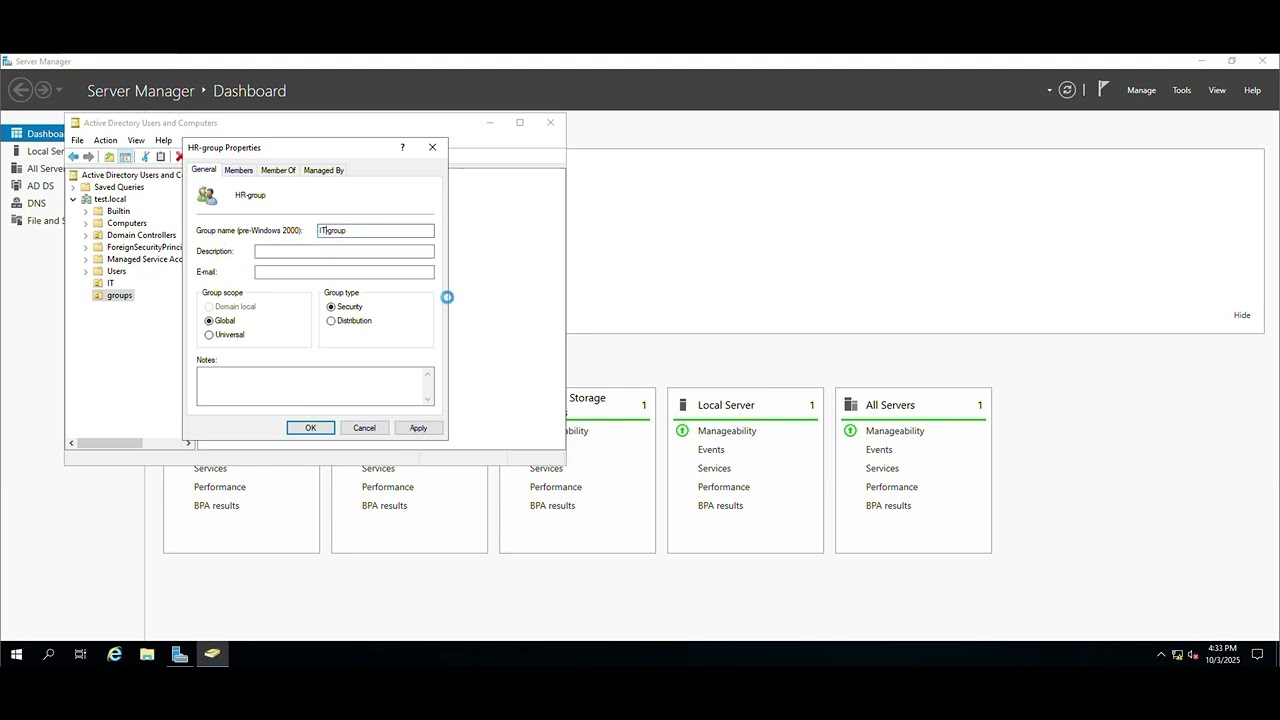 Add & Configure Active Directory Domain Services + Domain Objects - YouTube