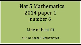 2014 SQA Nat 5 Mathematics Paper1: 6 Line of best fit.