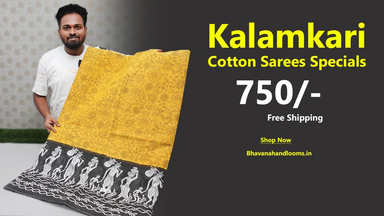 Kalamkari Cotton Sarees Special Collections | Mana Handloom Sarees