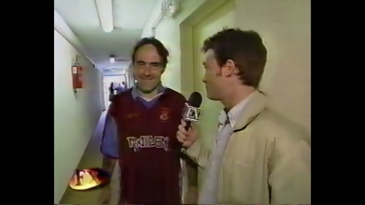 Steve Harris Playing Football in France in 2000. Metalfans vs Rappers Team