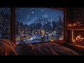 Snow Falling Outside, Fire Burning Inside | Cozy Winter Cabin Night for Calm Mind and Gentle Sleep
