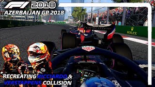 F1 2018 game: recreating the red bull collision from azerbaijan