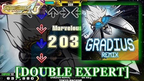 【DDR A3】 GRADIUS REMIX(↑↑↓↓←→←→BA Ver.) [DOUBLE EXPERT] 譜面確認＋クラップ