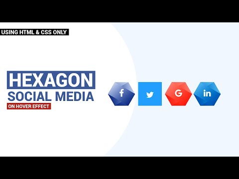 HEXAGON SOCIAL MEDIA ICONS ON HOVER EFFECT USING HTML & CSS ONLY  | SOCIAL MEDIA BUTTON