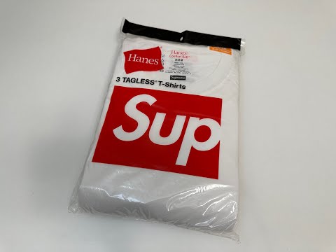 Supreme x Hanes Tagless T-shirts (white) Unboxing! - YouTube