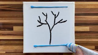 birch tree beginners painting acrylic