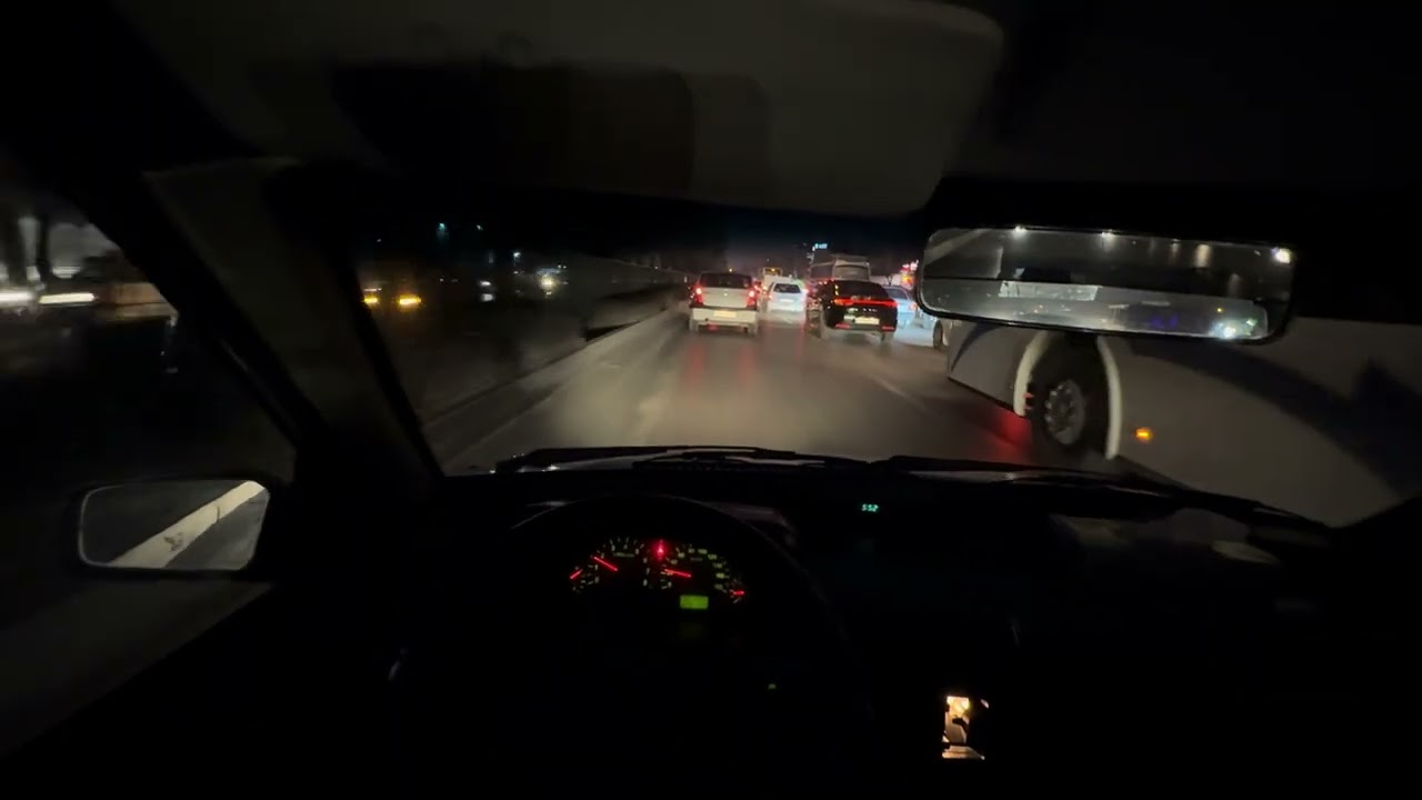 Night drive in heavy traffic (part1) my first video at night 
