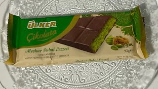 Meșhur Antep Fıstıklı Kadayıflı Dubai Çikolatasını Deniyorum Ülker Dubai Çikolatası