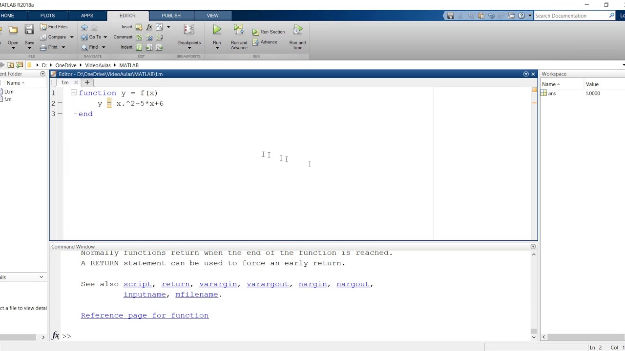 Criando Funções no Matlab ou Octave - YouTube