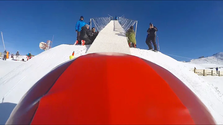 Skiing 0-100kph in 3.4" down Andorra's Launch tower, a 30m long ramp built to reach 200km/h