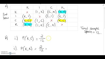 Two Step Probability Table Without Replacement