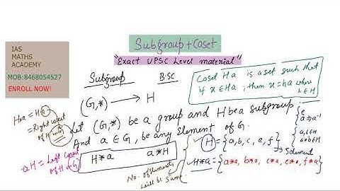Subgroup and Coset  #iasmathsacademy #upsc-cse2020