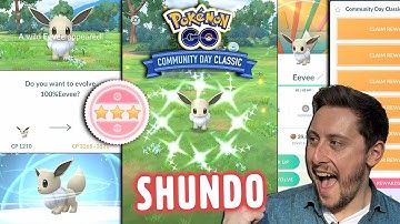 *SHUNDO* CAUGHT on Eevee Pokémon GO Community Day Classic! Epic Shiny Luck and SHUNDO Evolved!