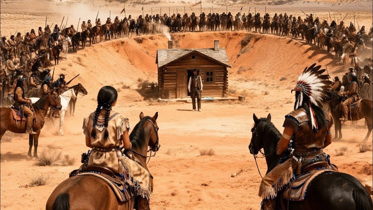 Doscientos guerreros apaches rodearon la cabaña, pero la hija del jefe solo miraba al vaquero.