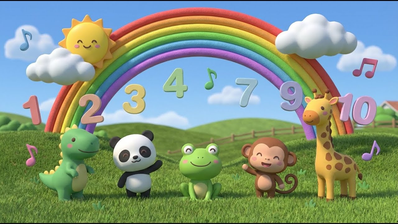 10 Little Animals Counting Song | Fun Kids Nursery Rhyme with Music