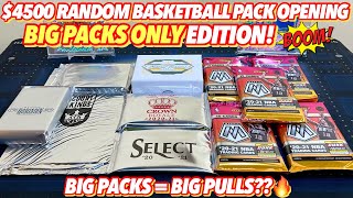 $4,500 RANDOM BASKETBALL HOBBY PACK OPENING (BIG PACKS ONLY EDITION)  BIG HITS!