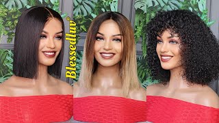 SALE Wigs, Vietmese Wig, Coloured Ombre Wig, Curly Wig With Bangs, Brazilian Human Hair Wigs