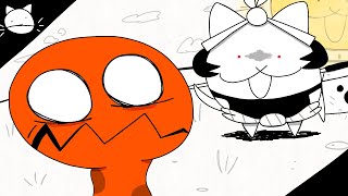 Courier Cat has a civil interaction with a Ginger Snache (Battle Cats Animation)