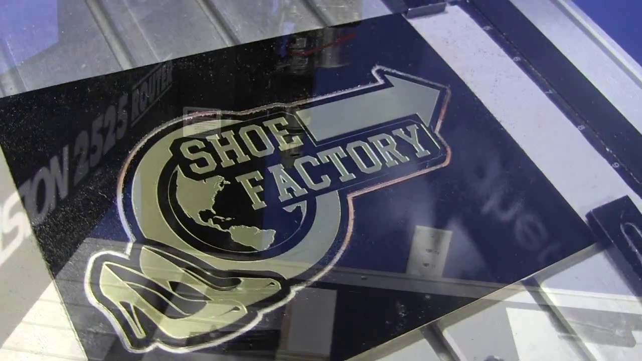 Shoe Factory Award Plaque on 2525 CNC Router