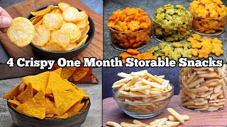 4 Homemade Snacks Recipe | 1-Month Storage Easy Crispy Tea Time Snacks !