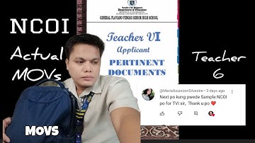 ACTUAL MOVS OF NCOI FOR TEACHER 6 APPLICANTS IN CAREER PROGRESSION RECLASSIFICATION