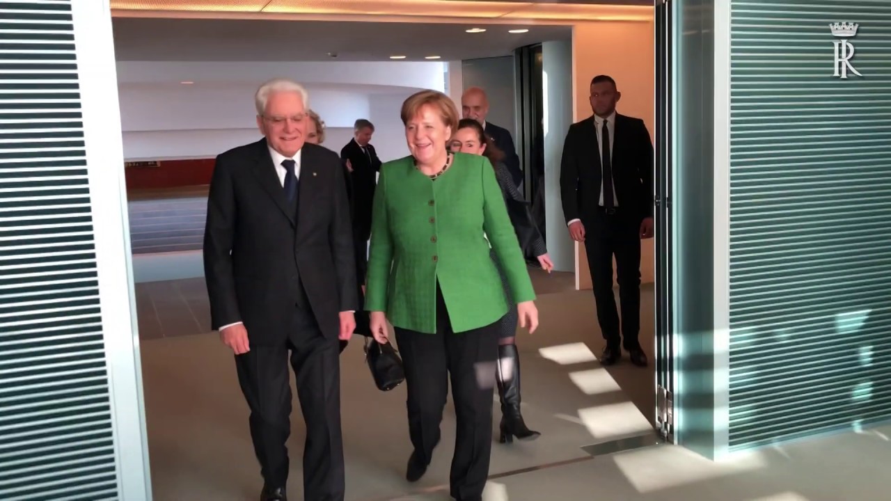 Mattarella incontra la Cancelliera della Repubblica Federale di Germania, Angela Merkel.