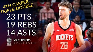 Alperen Sengun 23 pts 19 rebs 14 asts vs Clippers 23/24 season