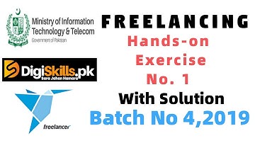 DigiSkills Freelancing Course|Hands On Exercise No1 With Solution|Complete Solution  – 2019