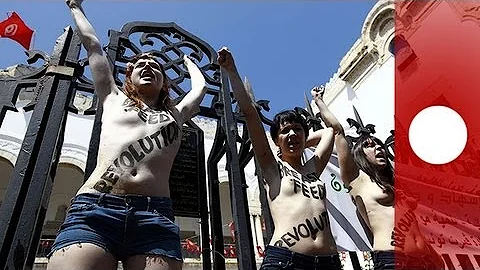 Topless protesters in Tunis