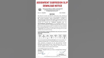 NSOU ug 1st, 2nd, 3rd year assignment submission slip download 2024||#nsou#assignment