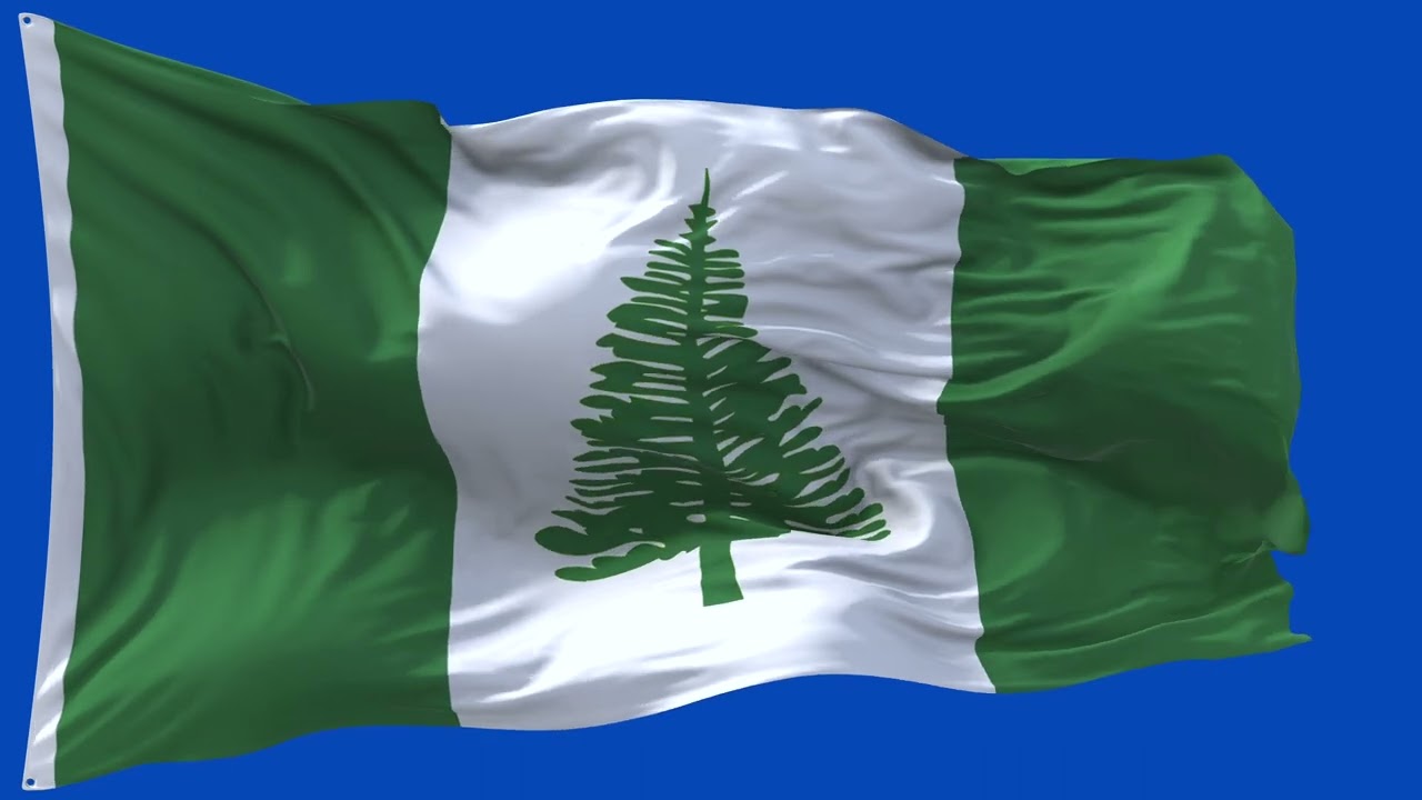 🚩Norfolk Island  Flag Waving  | GREEN SCREEN & CHROMA MATTE🚩
