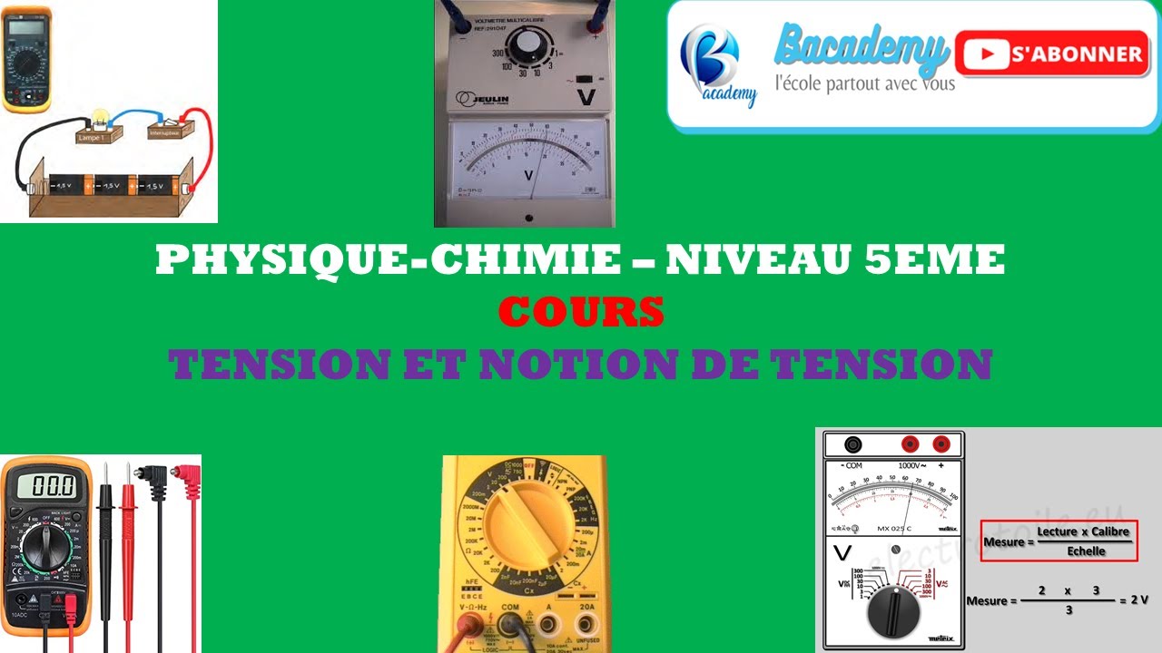PHYSIQUE CHIMIE CINQUIEME (5ème) - TENSION ET NOTION DE TENSION - YouTube