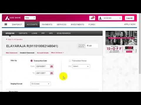 How to Print My Axis Bank Account Statement in Internet Banking