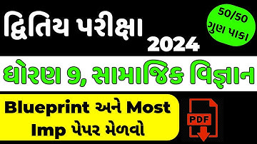 std 9 samajik vigyan Blueprint 2024 | Dhoran 9 samajik vigyan Blueprint Paper 2024