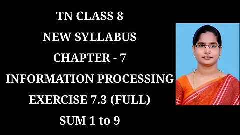 8th Maths Ch-7 Information processing Ex-7.3 FULL (1 to 9 sums) | Samacheer One plus One channel