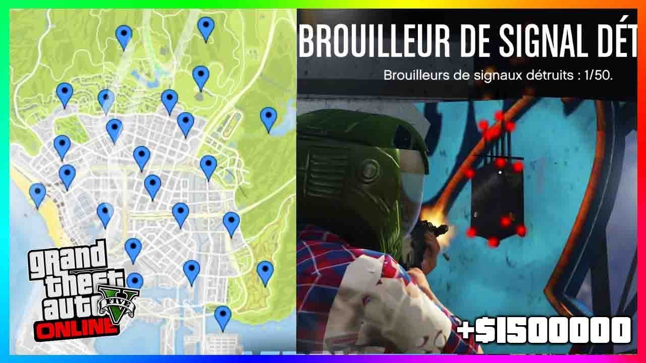 EMPLACEMENT DES 50 BROUILLEURS DE SIGNAUX ! GTA 5 ONLINE All 50