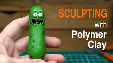 Sculpting Rick Pickle from Rick and Morty with Polymer clay .