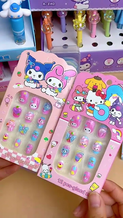 Dán móng tay giả sanrio #sanrio #diy #tuntunshop