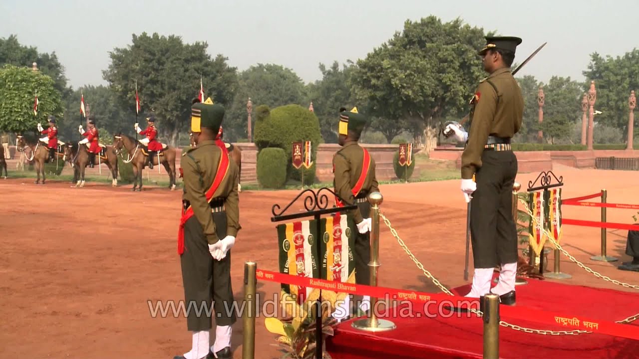 Indian army band music at the Changing of the Guard at Rashtrapati