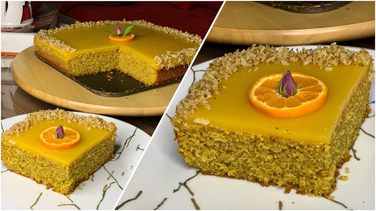 موسم البرتقال🍊 حضري ألذ و أسهل بسبوسة بالجزر و البرتقال و مذاق القرفة و بكريمة البرتقال مذاق خيالي