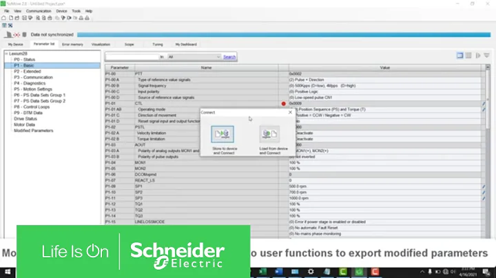 How to Export Modified Parameters of LXM28 in Somove | Schneider Electric Support