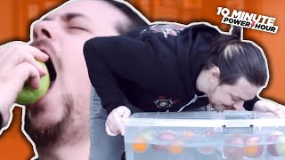 We try apple bobbing and it's a disaster - 10 Minute Power Hour