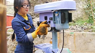 A genius girl restores a bench drill picked up from a scrap yard: magical changes! ｜Lin Guoer