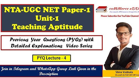 lec 4|NTA-UGC NET Paper 1|Teaching Aptitude |Previous question Explaination Video series