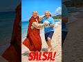 Crazy Salsa Jesus Trump and Natanyahu clumsy Salsa dance on a a Beach Political Humor Comedy Parody