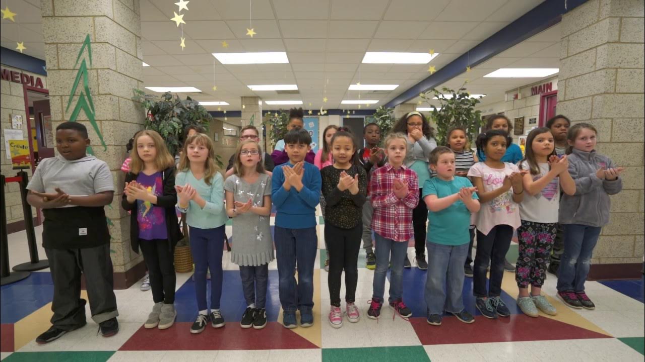 Walker Winter Elementary 3rd graders sign the Pledge of Allegiance