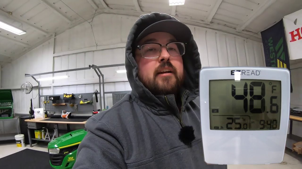 How fast will a John Deere Space Heater warm up our shop? - YouTube