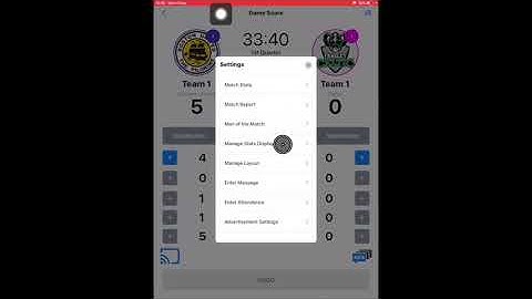 QS HOCKEY PRO APP - How to manage stats display on the Scoreboard